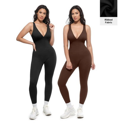 Deep V Tummy Control Shapewear Jumpsuit