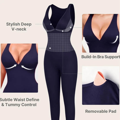 Deep V Tummy Control Shapewear Jumpsuit