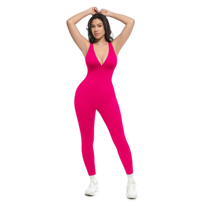 Deep V Tummy Control Shapewear Jumpsuit