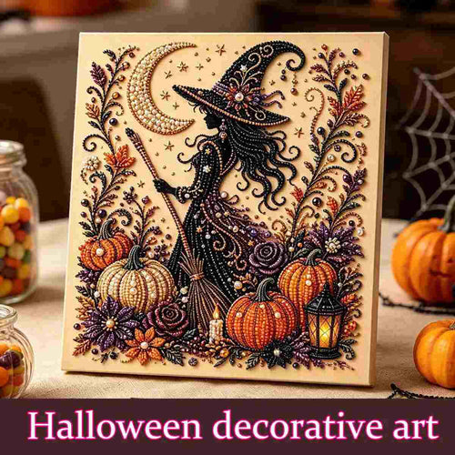 [BUY 1 GET 1 FREE] Halloween Witch Moon Diamond Art Kit
