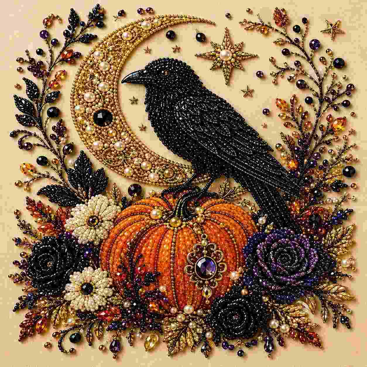 [BUY 1 GET 1 FREE] Halloween Witch Moon Diamond Art Kit