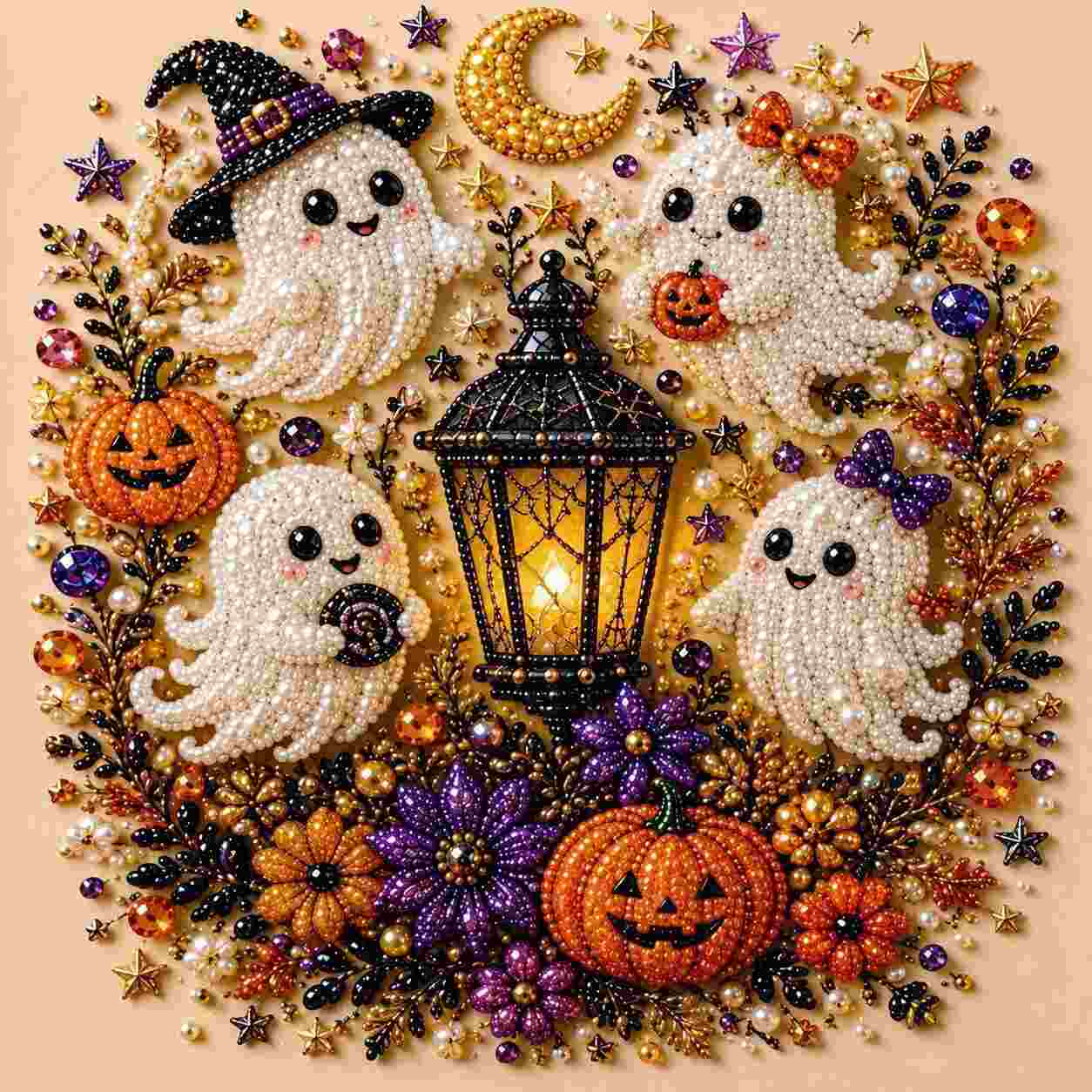 [BUY 1 GET 1 FREE] Halloween Witch Moon Diamond Art Kit