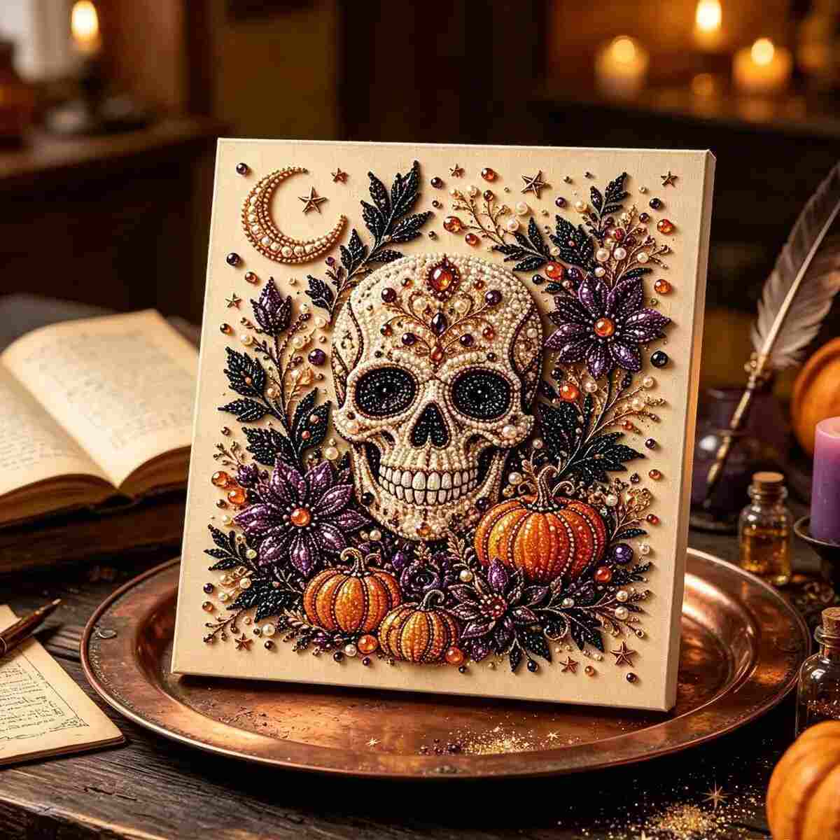 [BUY 1 GET 1 FREE] Halloween Witch Moon Diamond Art Kit