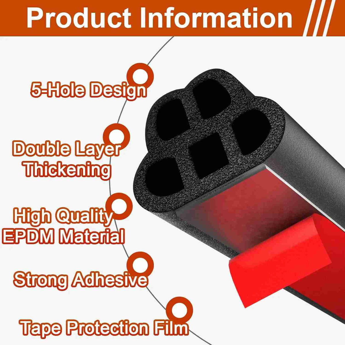 Self-Adhesive Soundproof Car Door Seal Strip
