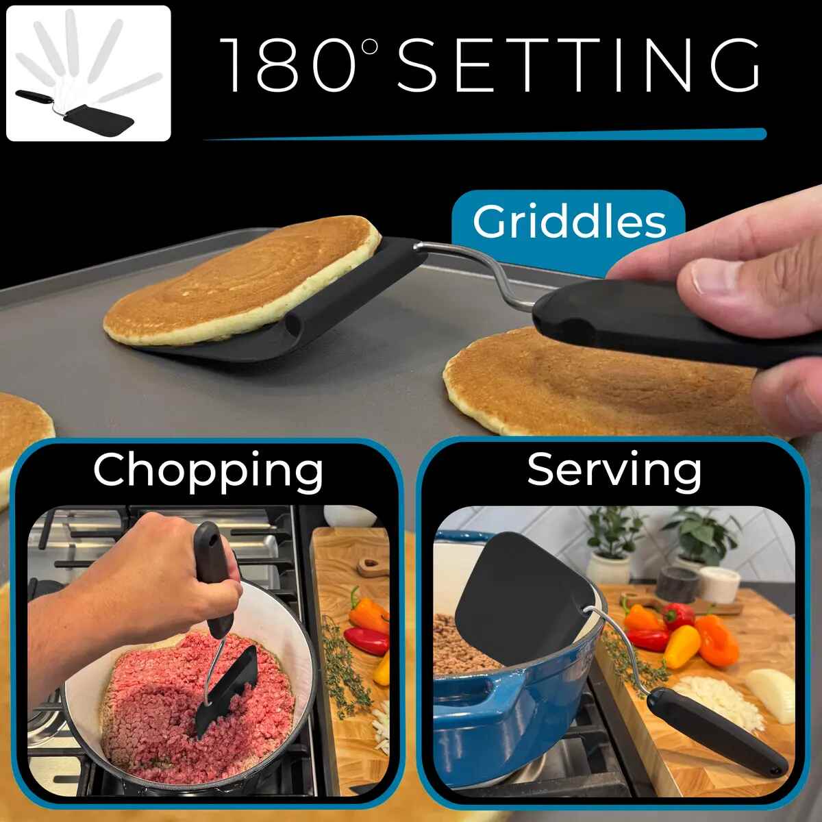 Adjustable-Angle Non-Toxic Kitchen Spatula