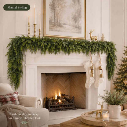 6FT Real-Touch Cedar Garlands 2-Pack