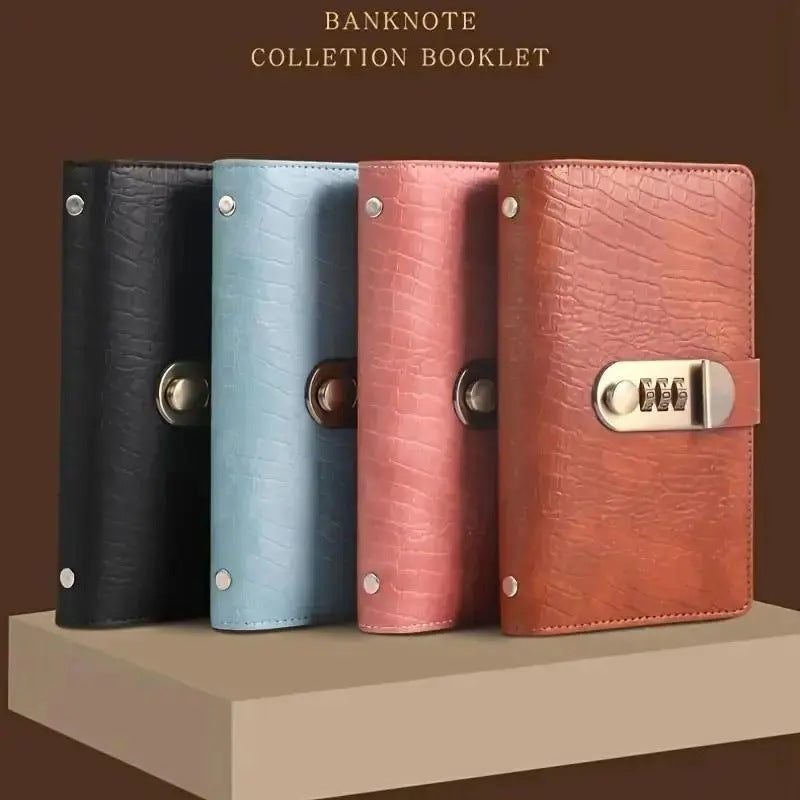 3-Digit Lock PU Leather Savings Binder