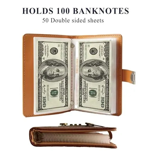3-Digit Lock PU Leather Savings Binder