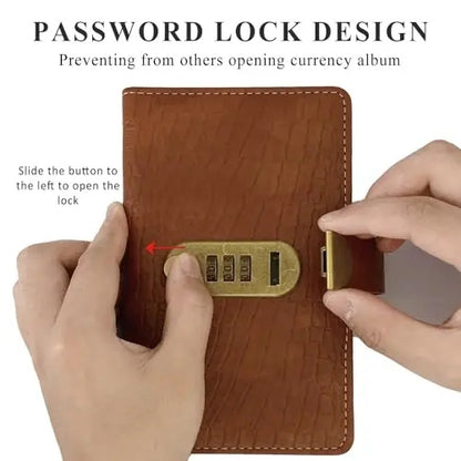 3-Digit Lock PU Leather Savings Binder