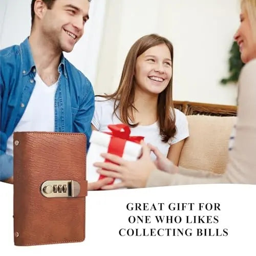 3-Digit Lock PU Leather Savings Binder