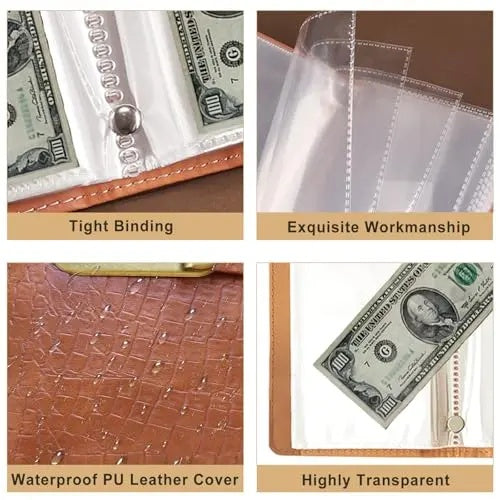 3-Digit Lock PU Leather Savings Binder