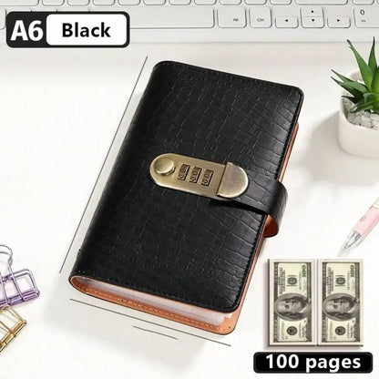 3-Digit Lock PU Leather Savings Binder
