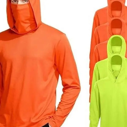 UPF50+ Quick-Dry Hooded Sun Shirt with Mask