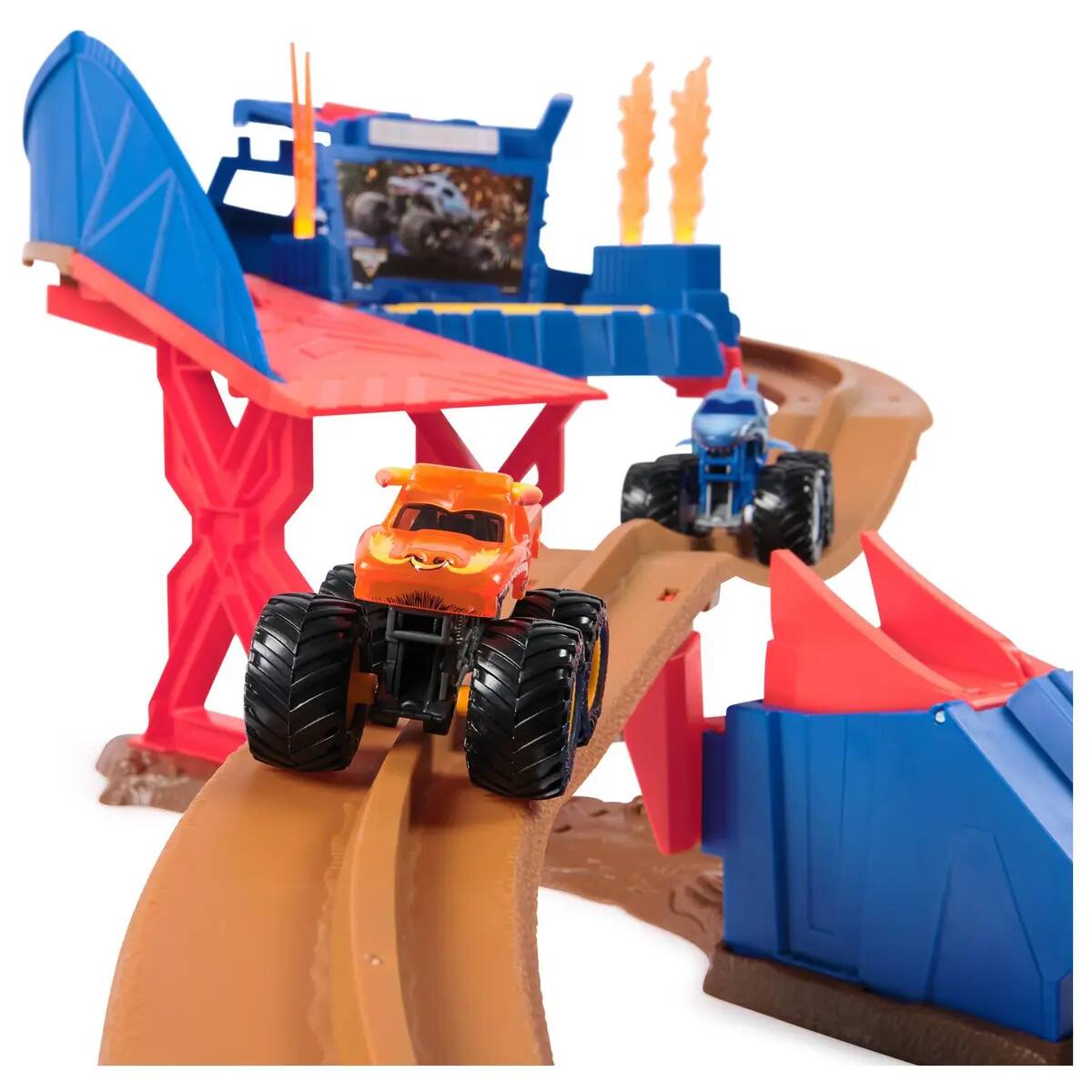 Monster Truck Speedway Playset with 2 Trucks