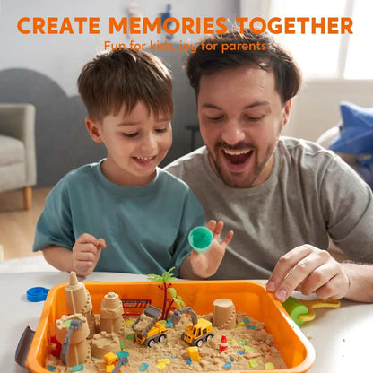 Construction Sensory Bin with Glow Stones