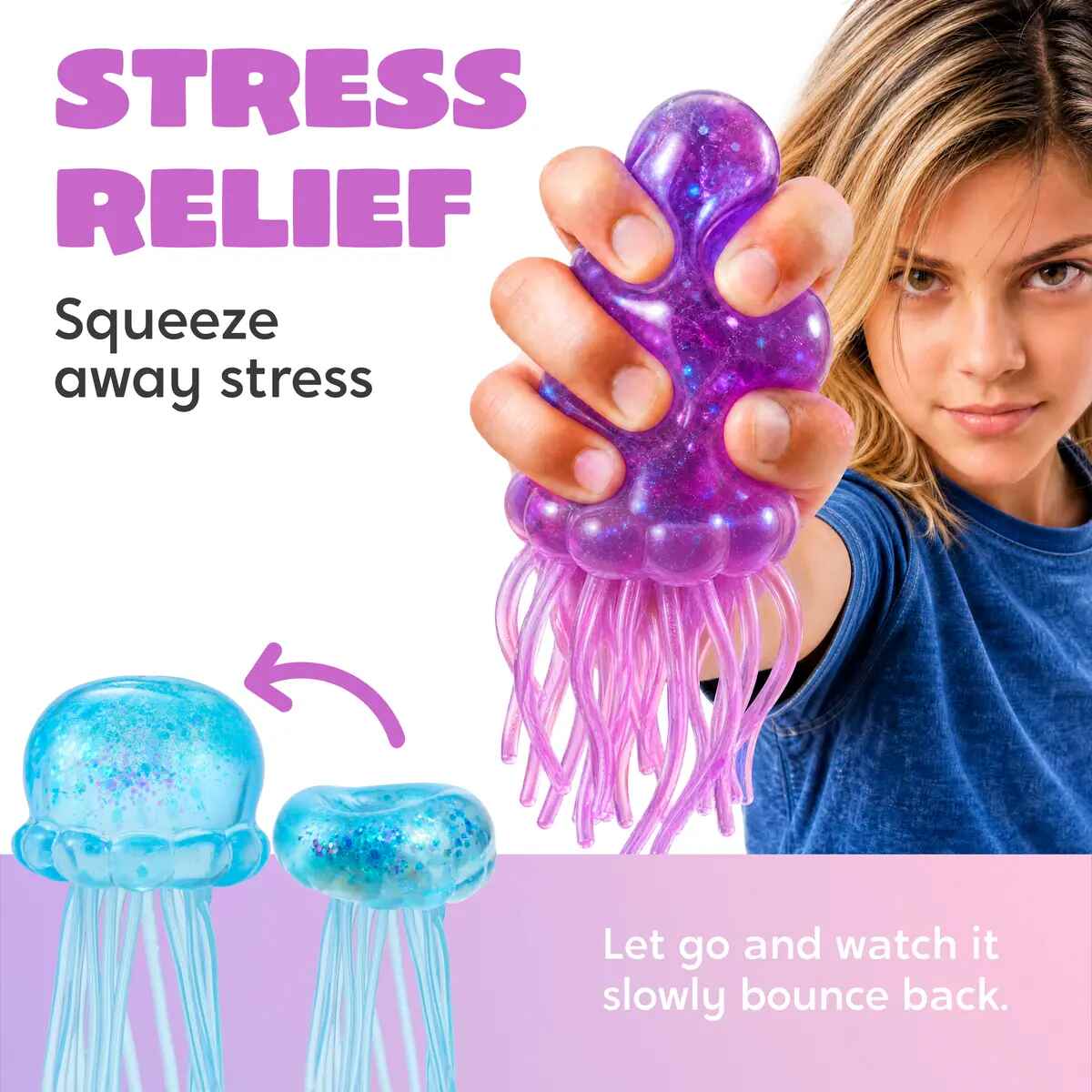 [BUY 2 GET 1 FREE] Jellyfish Glitter Slow-Rise Stress Toy