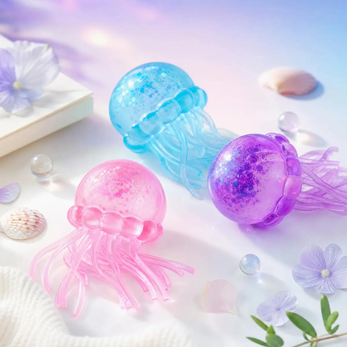 [BUY 2 GET 1 FREE] Jellyfish Glitter Slow-Rise Stress Toy
