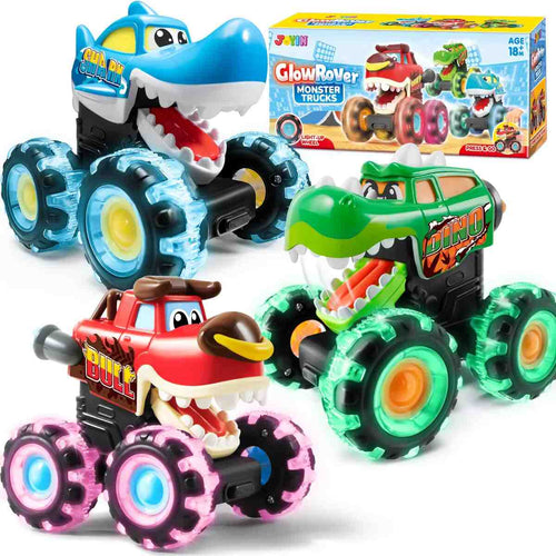 Motion-Activated Light-Up Monster Trucks 3-Pack