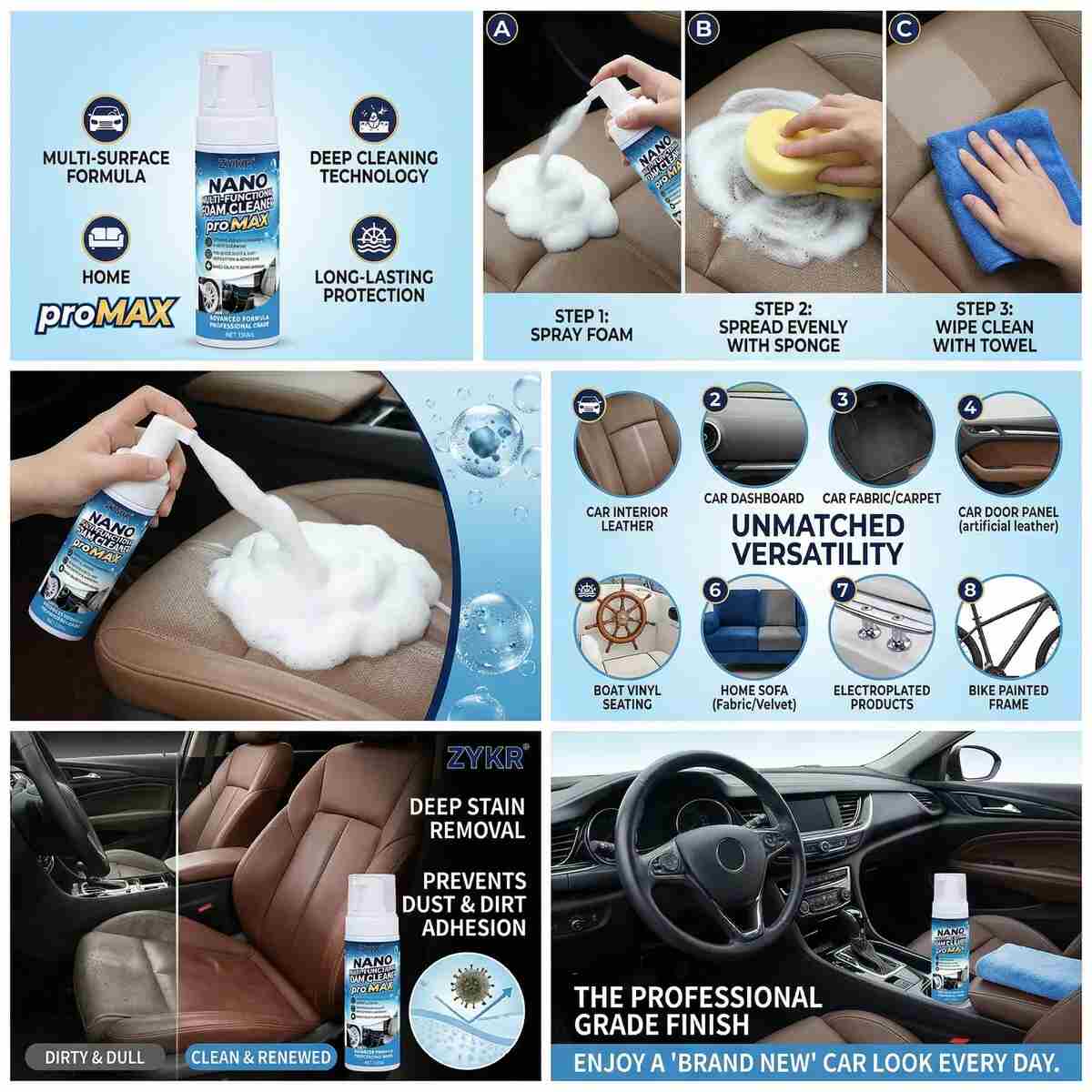 [BUY 1 GET 1 FREE] Multi-Functional Deep Cleaning Foam Cleaner