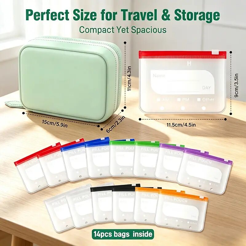 [BUY 1 GET 1 FREE] Waterproof 14-Pouch Travel Pill Organizer