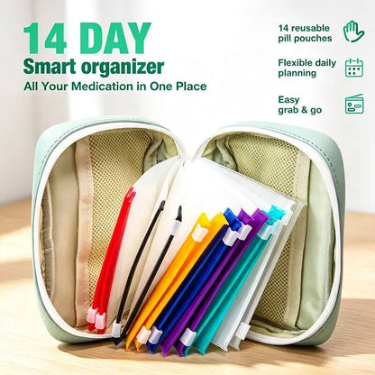 [BUY 1 GET 1 FREE] Waterproof 14-Pouch Travel Pill Organizer
