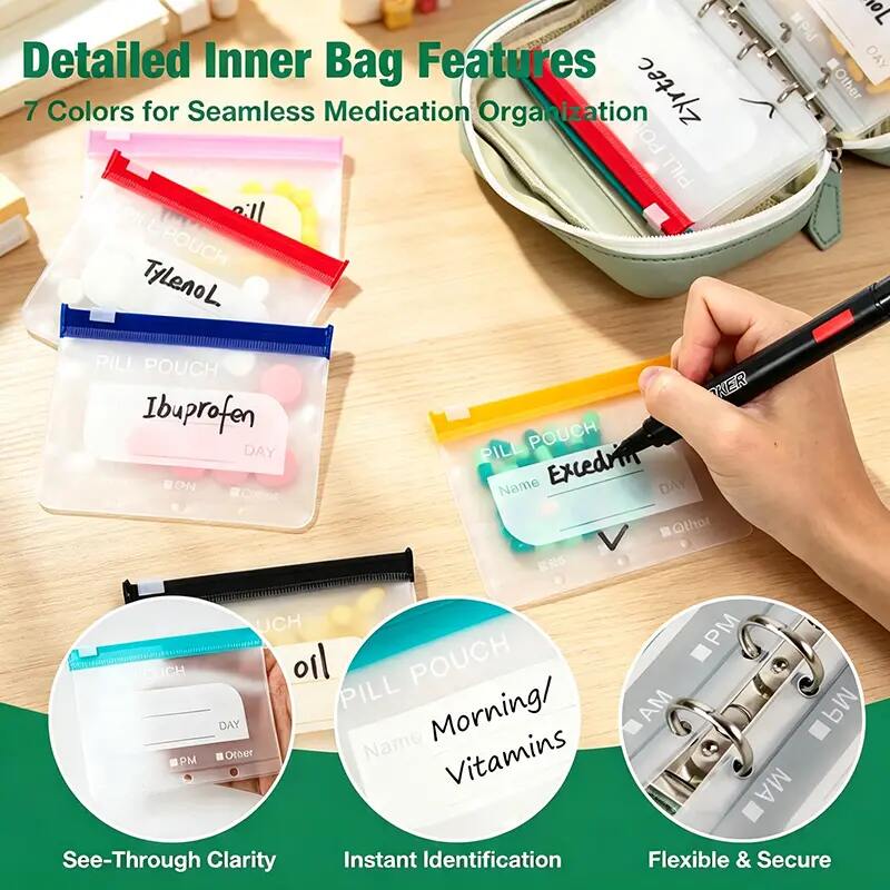 [BUY 1 GET 1 FREE] Waterproof 14-Pouch Travel Pill Organizer