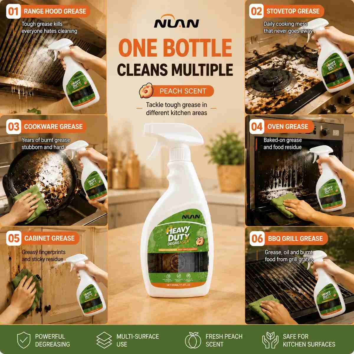 500ml Heavy-Duty Kitchen Degreaser Spray