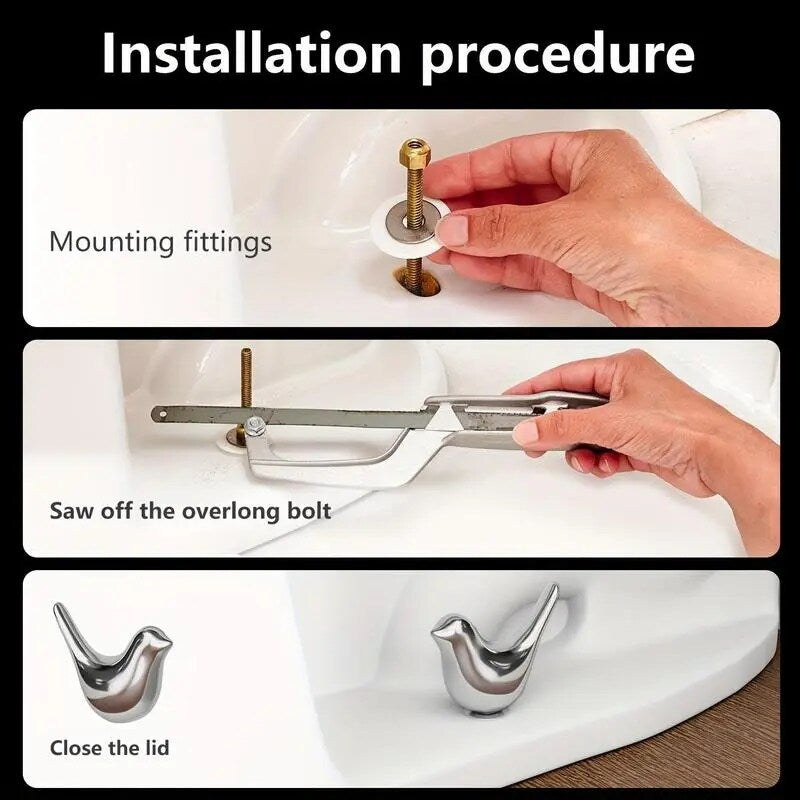 [BUY 1 GET 1 FREE] Bird-Shaped Rust-Resistant Toilet Bolt Covers