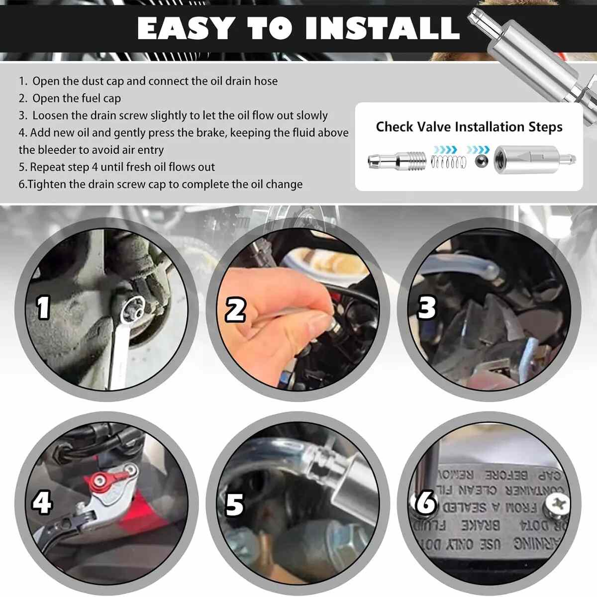 [BUY 1 GET 1 FREE] One-Way Valve Brake Bleeder Hose Kit