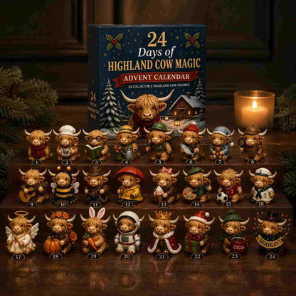 24-Day Highland Cow Christmas Advent Calendar