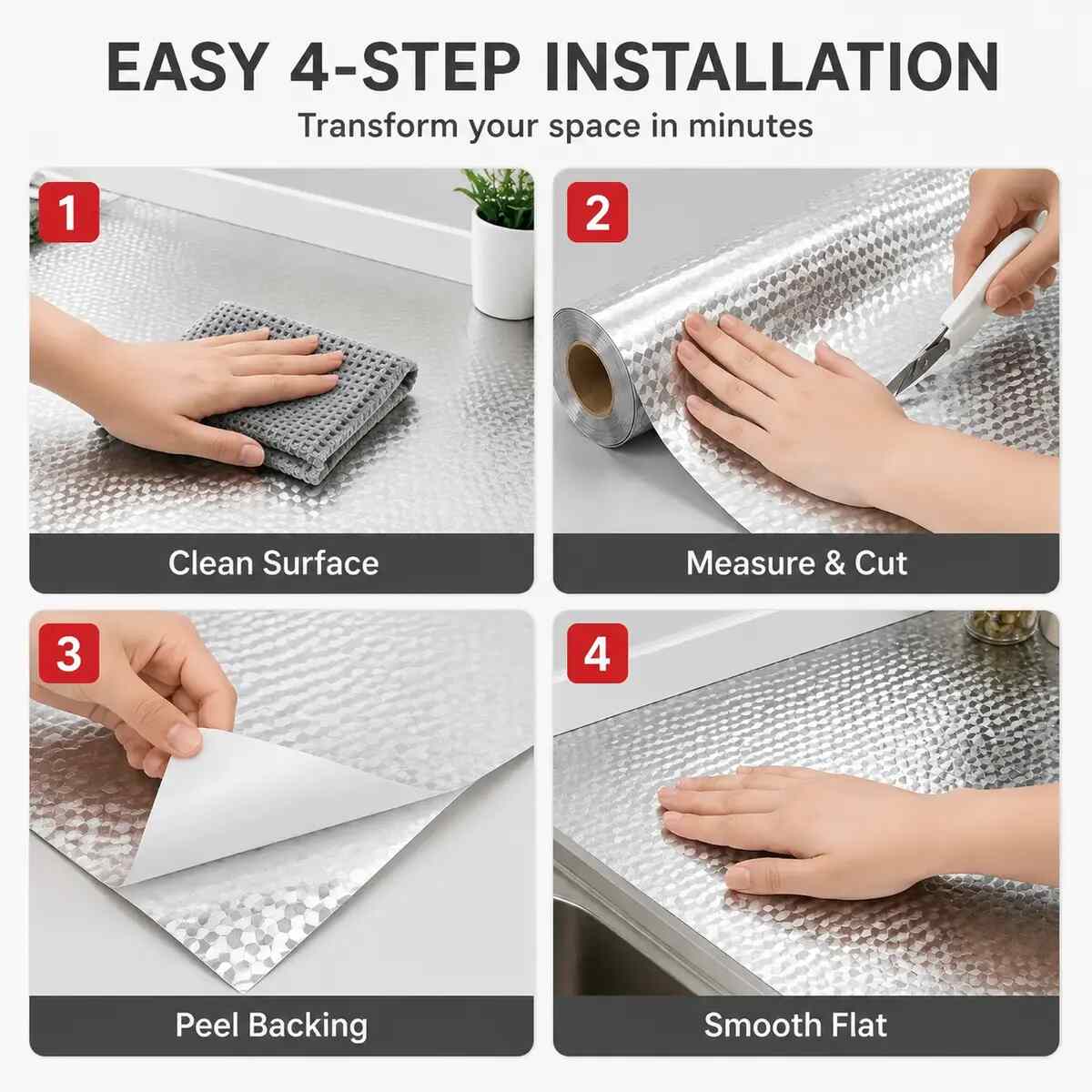 [BUY 1 GET 1 FREE] Oil-Proof Waterproof Aluminum Backsplash Wallpaper
