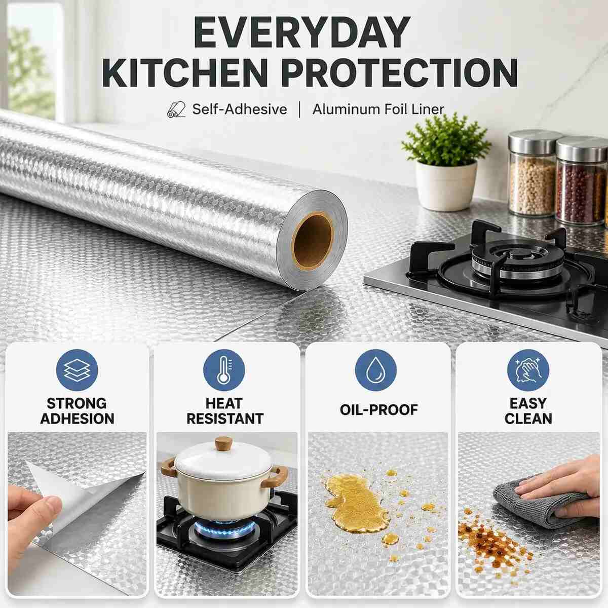 [BUY 1 GET 1 FREE] Oil-Proof Waterproof Aluminum Backsplash Wallpaper