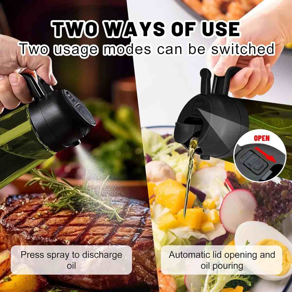 [BUY 1 GET 1 FREE] Dark Glass 2-in-1 Oil Sprayer Dispenser