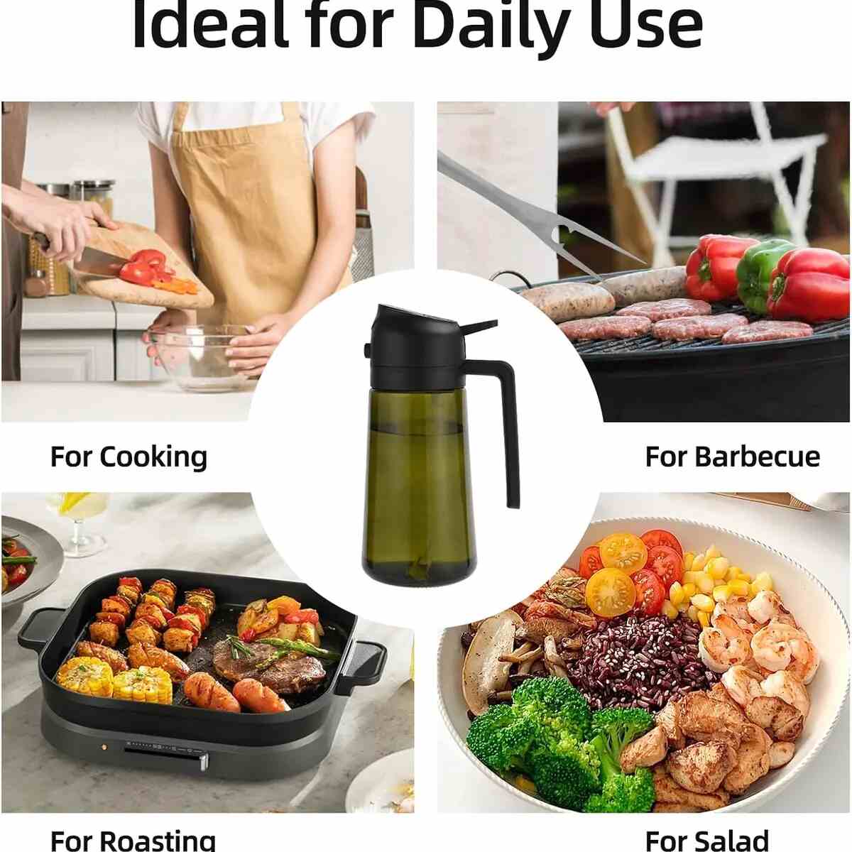 [BUY 1 GET 1 FREE] Dark Glass 2-in-1 Oil Sprayer Dispenser