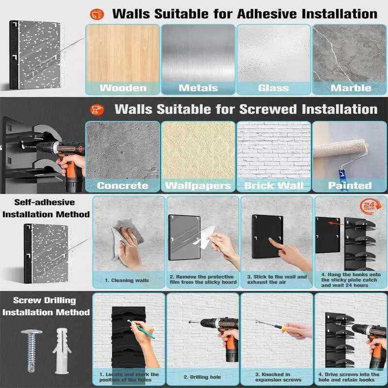 [BUY 1 GET 1 FREE] Adhesive Hat Rack for 18 Caps