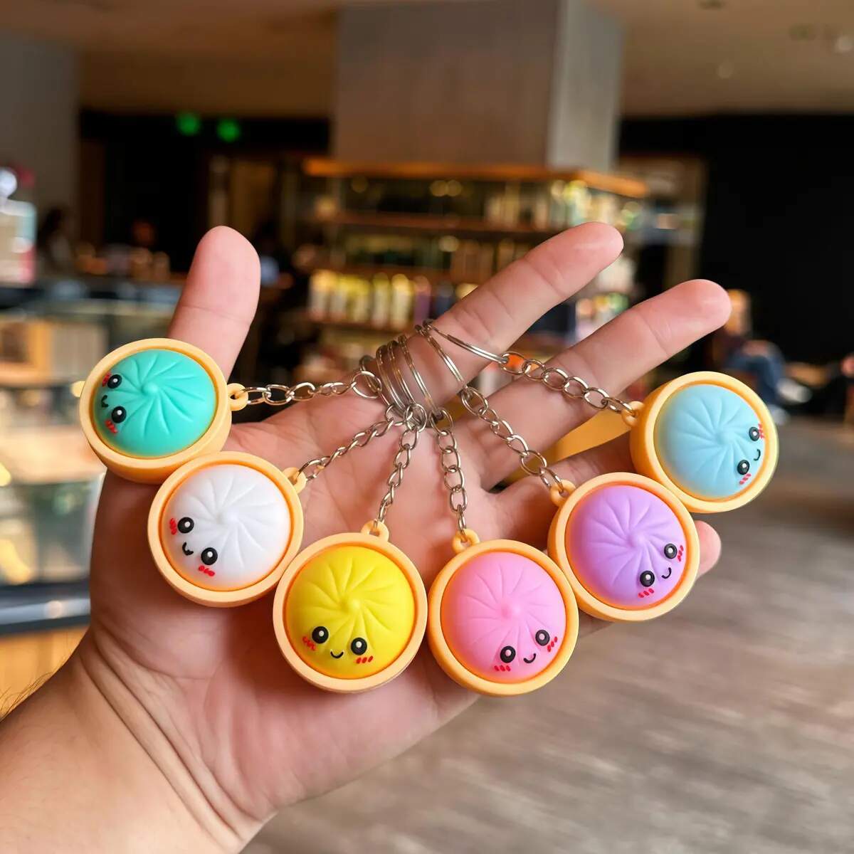 [BUY 1 GET 1 FREE] Dumpling Squishy Fidget Keychain