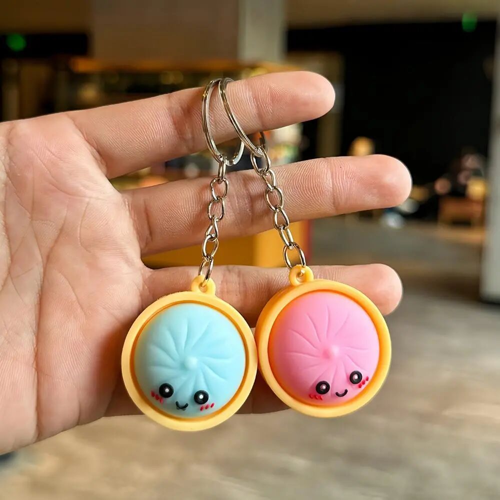 [BUY 1 GET 1 FREE] Dumpling Squishy Fidget Keychain