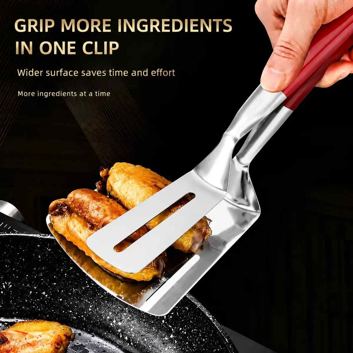 [BUY 1 GET 1 FREE] Stainless Steel Steak Spatula Tongs