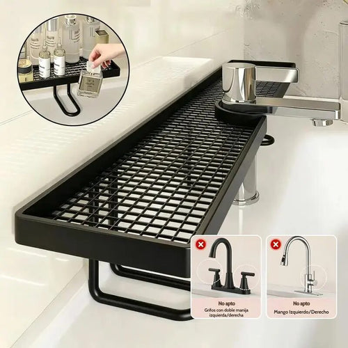 No-Drill Carbon Steel Bathroom Organizer