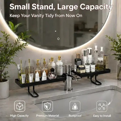 No-Drill Carbon Steel Bathroom Organizer