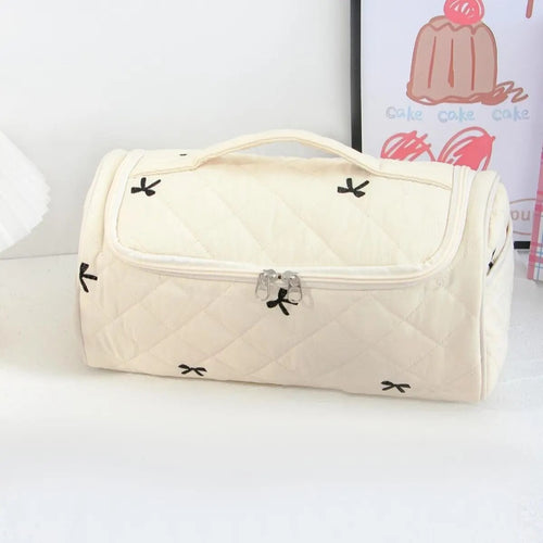 Large Quilted Travel Cosmetic Organizer