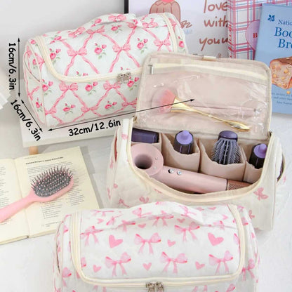 Large Quilted Travel Cosmetic Organizer
