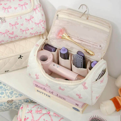 Large Quilted Travel Cosmetic Organizer