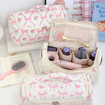 Large Quilted Travel Cosmetic Organizer