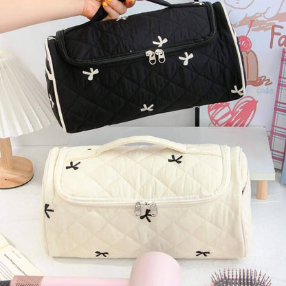 Large Quilted Travel Cosmetic Organizer