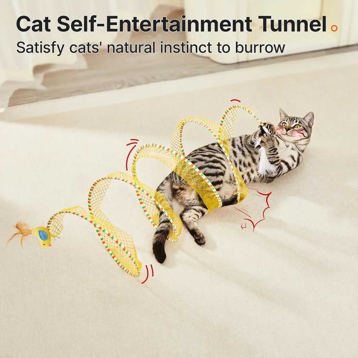 Collapsible Spiral Cat Tunnel Toy