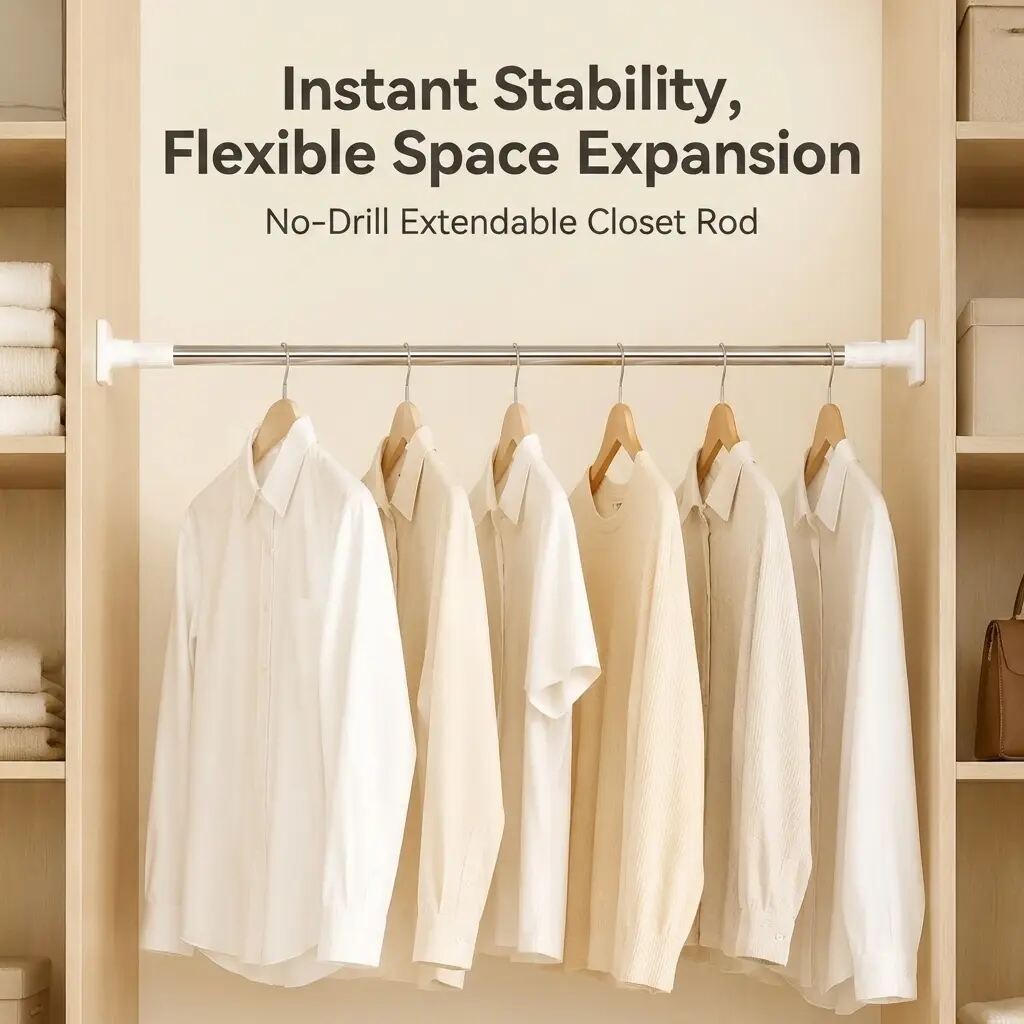 [BUY 1 GET 1 FREE] No-Drill Adjustable Tension Curtain Rod