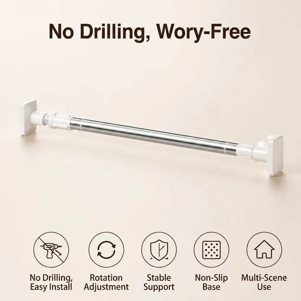 [BUY 1 GET 1 FREE] No-Drill Adjustable Tension Curtain Rod
