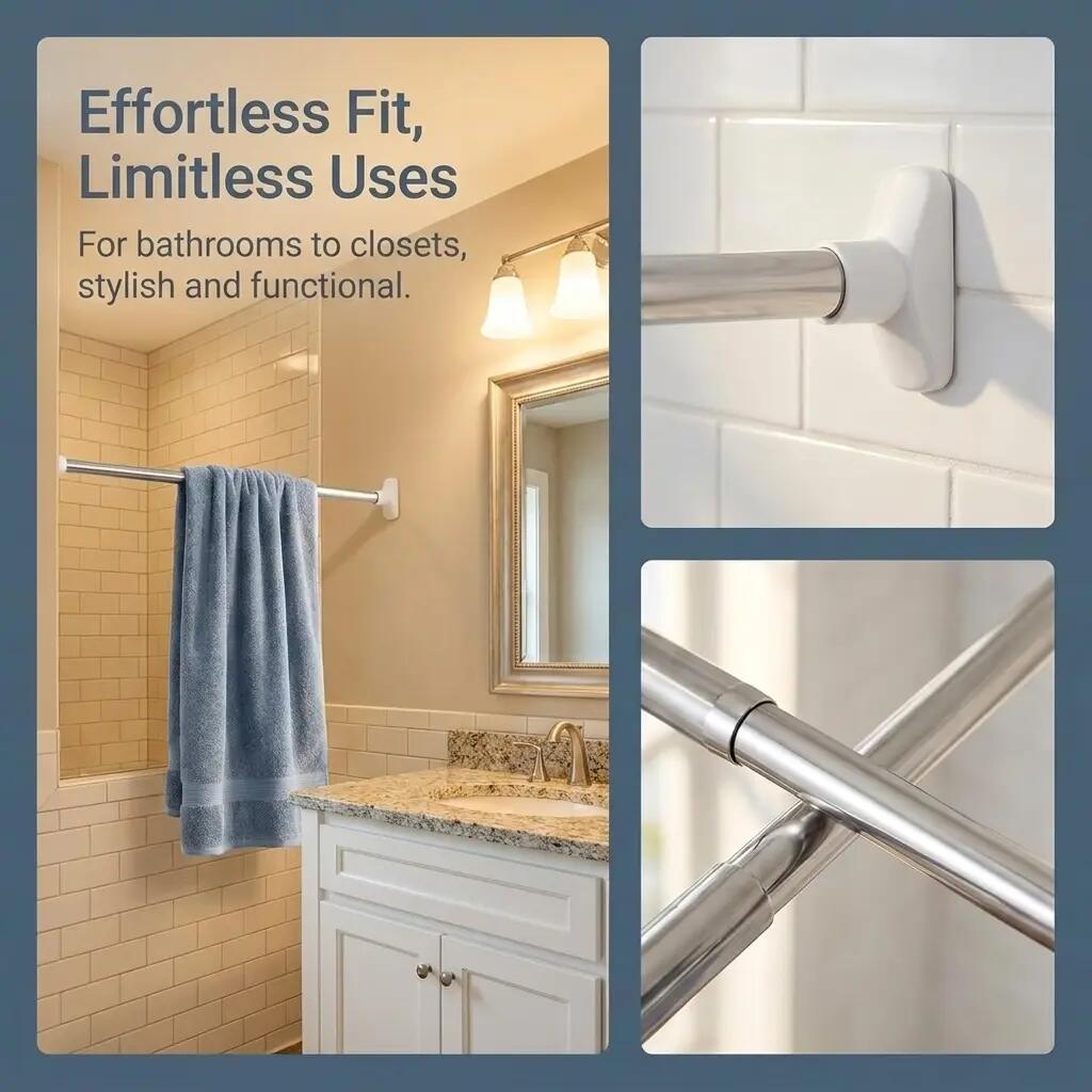 [BUY 1 GET 1 FREE] No-Drill Adjustable Tension Curtain Rod