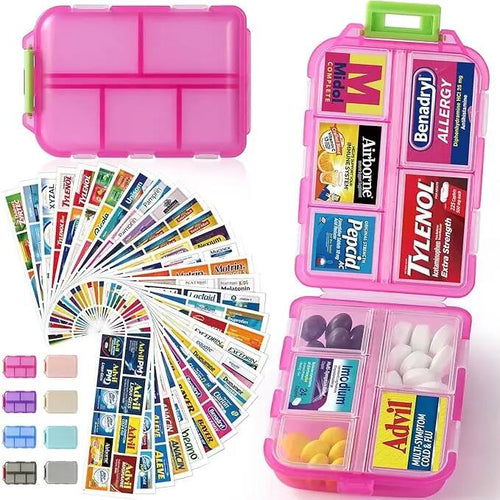[BUY 1 GET 1 FREE] 10-Compartment Travel Pill Organizer with Labels